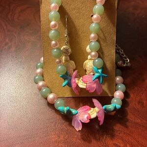 Turtle earrings, bracelet, and necklace set